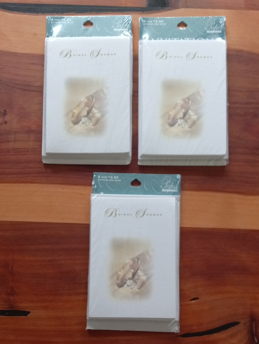 Bridal Shower Invitations Gold White Rings Pack Of 24 New